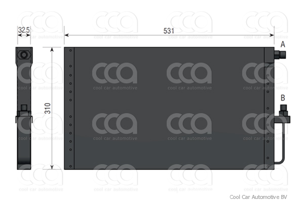 Condensers UNIVERSEEL Condenser Serpentine 531 x 310 x 32,5