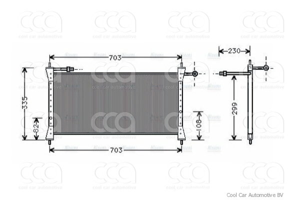 Condensers PW Condenser Jaguar XJS/XJSC