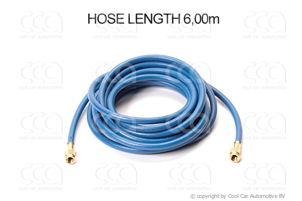 Werkplaatsuitrusting Vulslang blauw 6 mtr. - 2 x 1/4