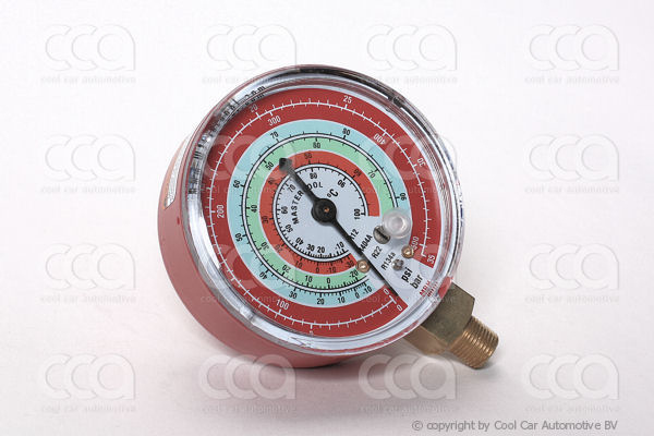 Werkplaatsuitrusting HOGEDRUK MANOMETER ROOD PSI/BAR/CELSIUS