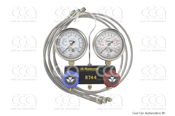 Werkplaatsuitrusting Manometer Set - 2 kranen - 3 slang 1,5 m