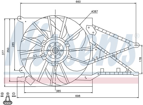 Ventilatoren Nissens Ventilator Opel Astra / Zafira 1,7 TD 98