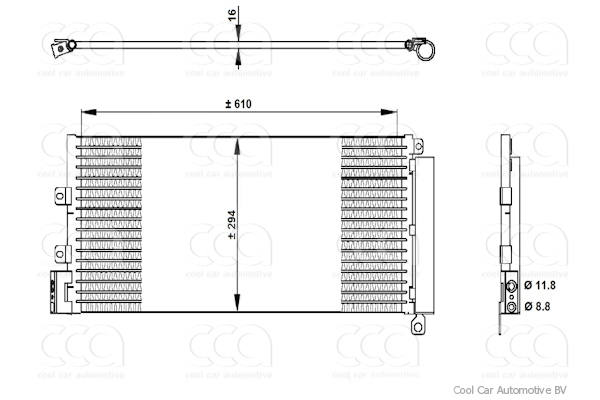 Condensors Nissens Condenser Fiat Linea 1.3 D-1.4 Turbo 04-