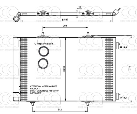 Condensors Nissens Condenser Citroen C3 1.6 HDI 04-