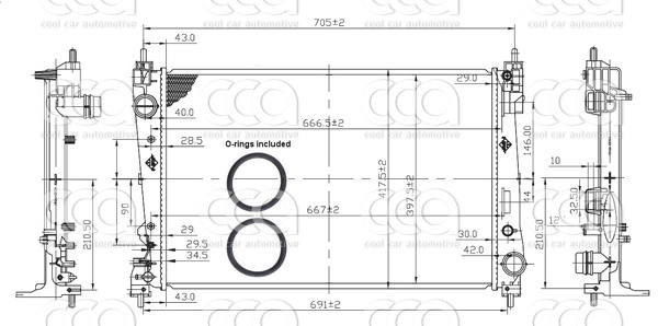 Radiateuren PW - Vrachtwagens Radiateur Abarth 500 08>