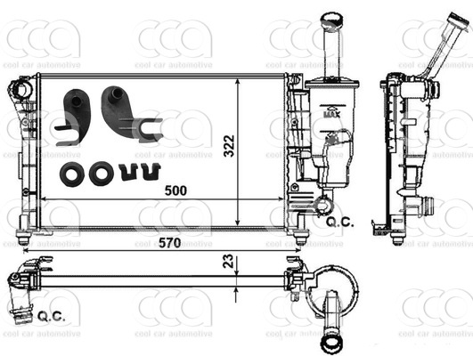 Radiateuren PW - Vrachtwagens Radiateur Fiat Panda 12>