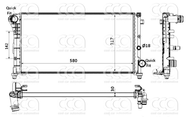Radiateuren PW - Vrachtwagens Radiateur Fiat Panda 06>
