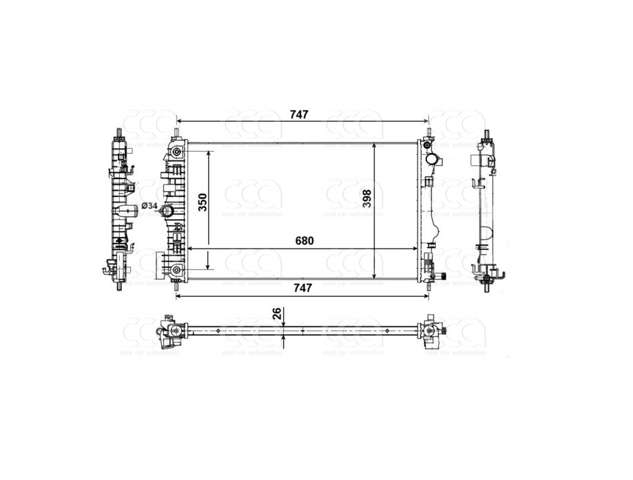 Radiateuren PW - Vrachtwagens Radiateur Chevrolet Malibu 01>