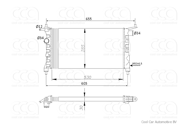Radiateuren PW - Vrachtwagens Radiateur Opel Corsa 1,2-1,4-1,6 (93-)